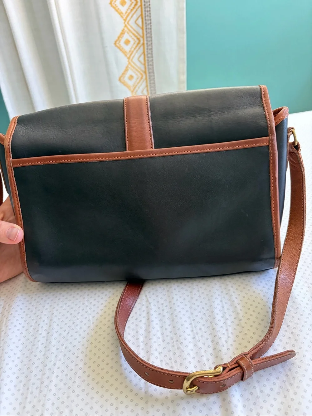 Coach Spectator Black Leather Interior Crossbody with Brown Trim
